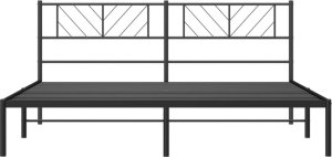 vidaXL vidaXL Metalowa rama łóżka z wezgłowiem, czarna, 183x213 cm 5