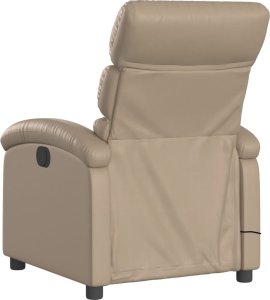 vidaXL vidaXL Rozkładany fotel masujący, cappuccino, obity sztuczną skórą 6