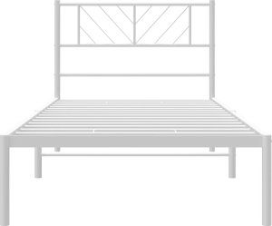 vidaXL vidaXL Metalowa rama łóżka z wezgłowiem, biała, 80x200 cm 5