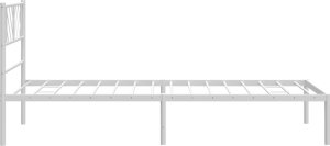 vidaXL vidaXL Metalowa rama łóżka z wezgłowiem, biała, 80x200 cm 6