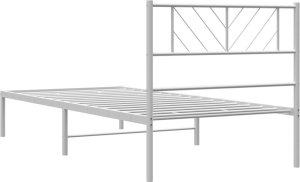 vidaXL vidaXL Metalowa rama łóżka z wezgłowiem, biała, 80x200 cm 7