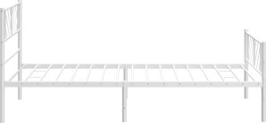 vidaXL vidaXL Metalowa rama łóżka z wezgłowiem i zanóżkiem, biała, 75x190 cm 6