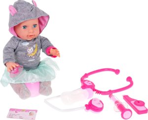 Jokomisiada Interaktywna Lalka Marysia + Akcesoria Lekarza dla dzieci 3+ Ruchome elementy + Odgłosy + Efekt gorączki 3