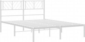 vidaXL vidaXL Metalowa rama łóżka z wezgłowiem biała, 140x200 cm 4