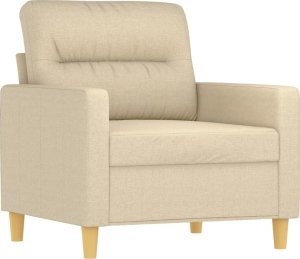 vidaXL vidaXL 3-częściowy komplet wypoczynkowy, obity tkaniną, kremowa 3