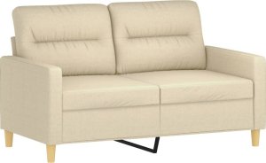 vidaXL vidaXL 3-częściowy komplet wypoczynkowy, obity tkaniną, kremowa 4