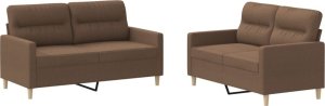 vidaXL 2-częściowy komplet wypoczynkowy, obity tkaniną, brązowy 2