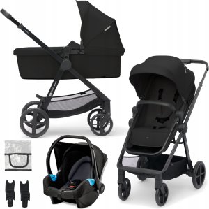 Wózek KinderKraft Universalus vežimėlis Kinderkraft newly 3in1, Mink pro black 1