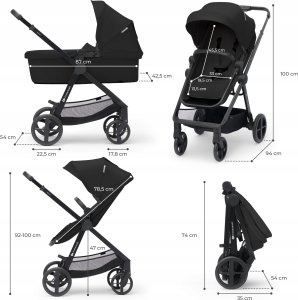 Wózek KinderKraft Universalus vežimėlis Kinderkraft newly 3in1, Mink pro black 9
