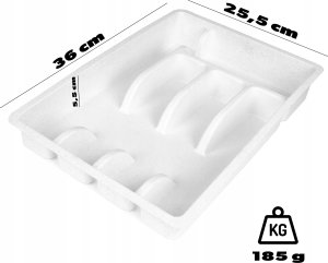 Kadax KADAX Wkład Do Szuflady Plastikowy Organizer Na sztućce Kuchenny Biały 3