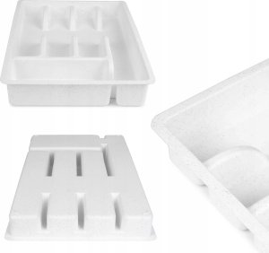 Kadax KADAX Wkład Do Szuflady Plastikowy Organizer Na sztućce Kuchenny Biały 7