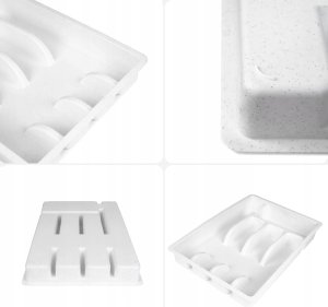 Kadax KADAX Wkład Do Szuflady Plastikowy Organizer Na sztućce Kuchenny Biały 9