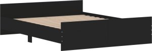 vidaXL vidaXL Rama łóżka z wezgłowiem i zanóżkiem, czarna, 160x200cm 3