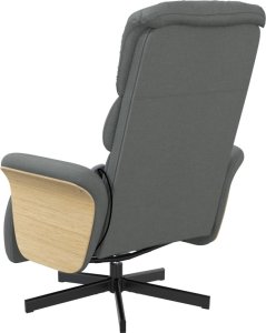 vidaXL vidaXL Rozkładany fotel z podnóżkiem, ciemnoszary, tkanina 5