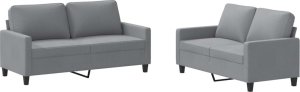 vidaXL vidaXL 2-częściowy komplet wypoczynkowy, obity tkaniną, jasnoszary 2
