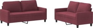 vidaXL vidaXL 2-częściowy komplet wypoczynkowy, obity tkaniną, winna czerwień 2