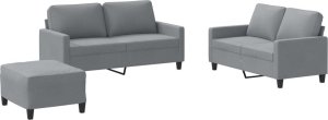 vidaXL vidaXL 3-częściowy komplet wypoczynkowy, obity tkaniną, jasnoszary 2