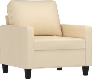 vidaXL vidaXL Fotel, kremowy, 60 cm, obity tkaniną 2