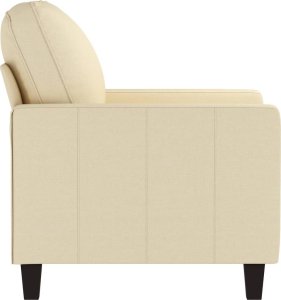 vidaXL vidaXL Fotel, kremowy, 60 cm, obity tkaniną 4