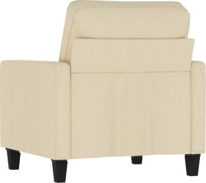 vidaXL vidaXL Fotel, kremowy, 60 cm, obity tkaniną 5
