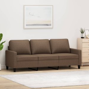 vidaXL vidaXL Sofa 3-osobowa, brązowa, 180 cm, tapicerowana tkaniną 1