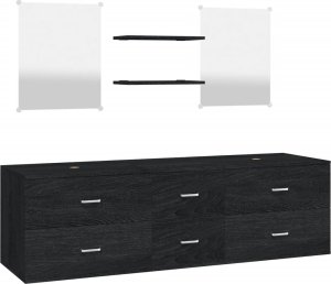 vidaXL vidaXL 5-częściowy zestaw mebli łazienkowych, czarny 2