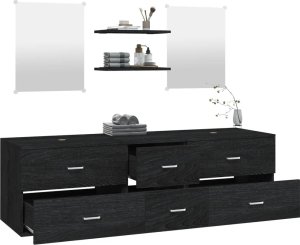 vidaXL vidaXL 5-częściowy zestaw mebli łazienkowych, czarny 3