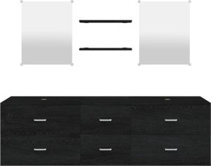 vidaXL vidaXL 5-częściowy zestaw mebli łazienkowych, czarny 4