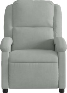 vidaXL vidaXL Fotel rozkładany, jasnoszary, obity aksamitem 3
