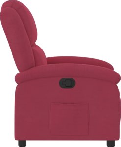 vidaXL vidaXL Fotel rozkładany, winna czerwień, obity aksamitem 4