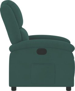 vidaXL vidaXL Fotel rozkładany, ciemnozielony, obity aksamitem 4