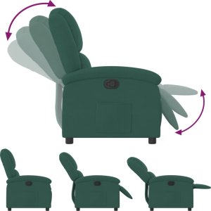 vidaXL vidaXL Fotel rozkładany, ciemnozielony, obity aksamitem 6