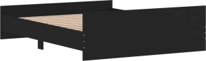 vidaXL vidaXL Rama łóżka z wezgłowiem i zanóżkiem, czarna, 150x200 cm 6