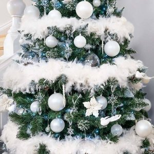 Springos Szal boa z piór biały retro karnawał 150 cm UNIWERSALNY 5