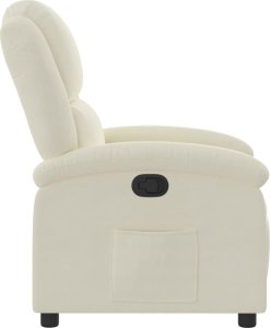vidaXL vidaXL Fotel rozkładany, kremowy, obity aksamitem 4