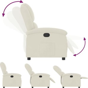 vidaXL vidaXL Fotel rozkładany, kremowy, obity aksamitem 6