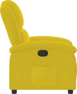 vidaXL vidaXL Fotel rozkładany, żółty, obity aksamitem 4