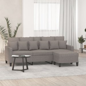 vidaXL vidaXL 3-osobowa sofa z podnóżkiem, taupe, 180 cm, tkaniną 1