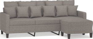 vidaXL vidaXL 3-osobowa sofa z podnóżkiem, taupe, 180 cm, tkaniną 2