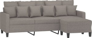 vidaXL vidaXL 3-osobowa sofa z podnóżkiem, taupe, 180 cm, tkaniną 3