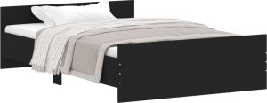 vidaXL vidaXL Rama łóżka z wezgłowiem i zanóżkiem, czarna, 120x200 cm 2
