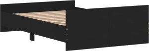 vidaXL vidaXL Rama łóżka z wezgłowiem i zanóżkiem, czarna, 120x200 cm 6