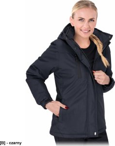 R.E.I.S. BERNA - Kurtka damska ochronna ocieplana zamek błyskawiczny napy stójka odsuwany kaptur z polarową podszewką 100% poliester powlekany PCV 150 g/m2 L 2