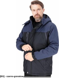 Kurtka męska R.E.I.S. BORG - Kurtka męska ochronna ocieplana odblaski zamek błyskawiczny napy stójka odsuwany kaptur z polarową podszewką 100% poliester powlekany PCV 150 g/m2 XL 2