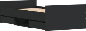 vidaXL vidaXL Rama łóżka z wezgłowiem i zanóżkiem, czarna, 100x200 cm 8