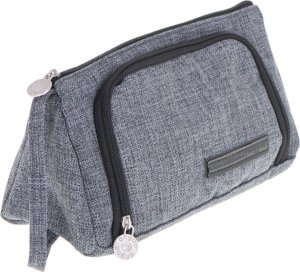 KIK Piórnik szkolny podwójny saszetka kosmetyczka szary 5