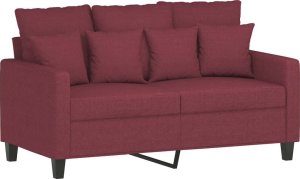 vidaXL vidaXL Sofa 2-osobowa, winna czerwień, 120 cm, tapicerowana tkaniną 2