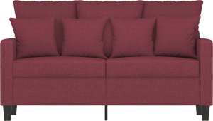 vidaXL vidaXL Sofa 2-osobowa, winna czerwień, 120 cm, tapicerowana tkaniną 3