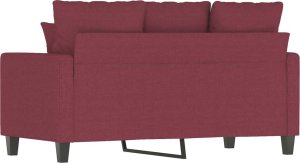 vidaXL vidaXL Sofa 2-osobowa, winna czerwień, 120 cm, tapicerowana tkaniną 5
