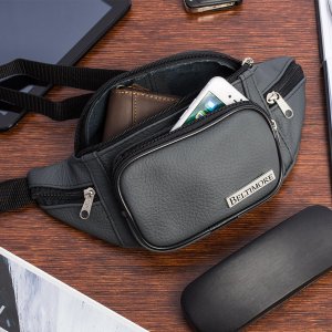 Beltimore Saszetka nerka skórzana biodrówka szara Beltimore F42 2